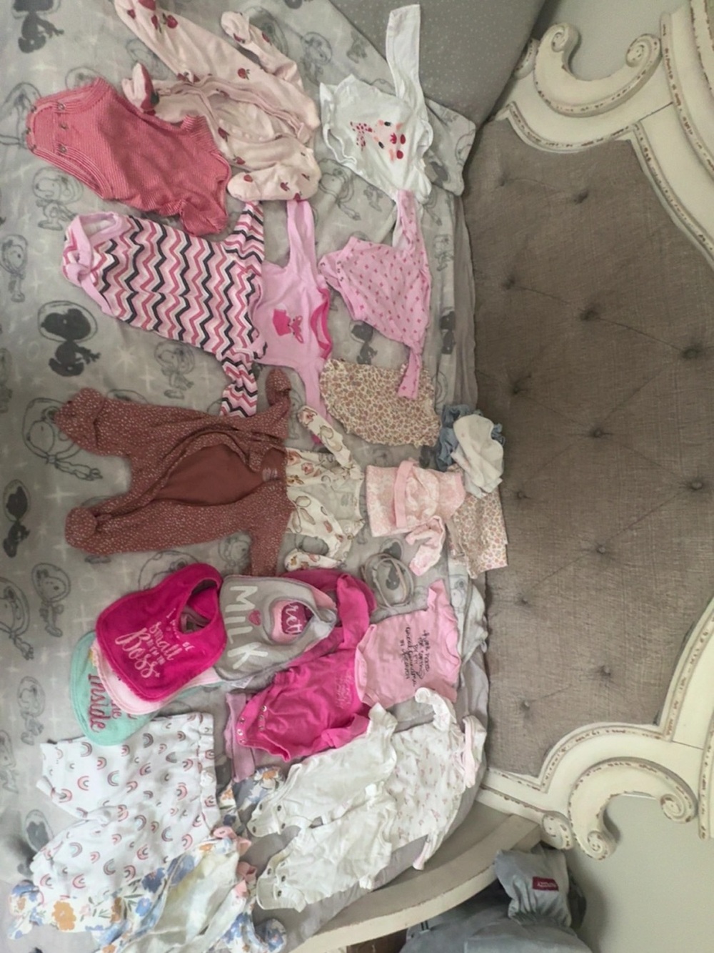 Baby Girls Pink Mixed Onesie & Outfit Lot